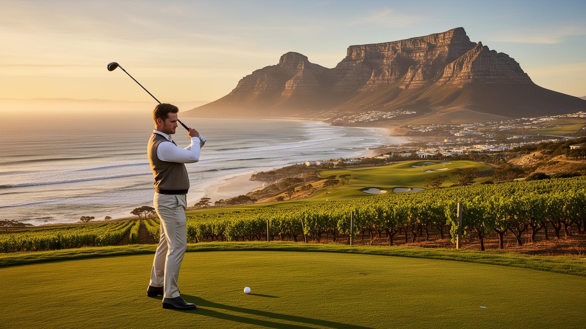 Luxury golfer overlooking South Africa